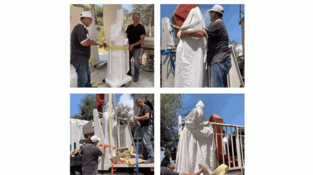 نقل تمثال الطوباوي الدويهي